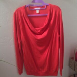 Calvin Klein Elegant Scarlet Cowl Neck Sweater